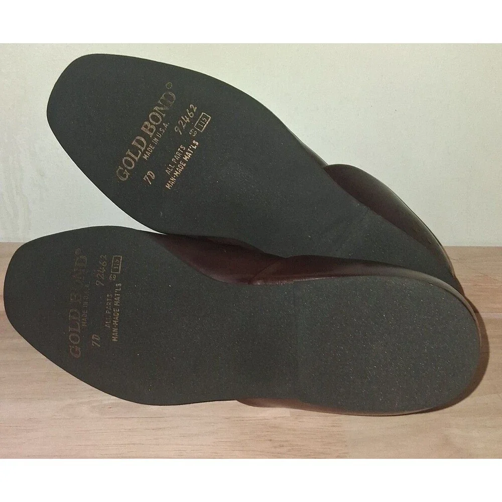 Vintage Gold Bond leather boys/men's house slippers sz. 7D